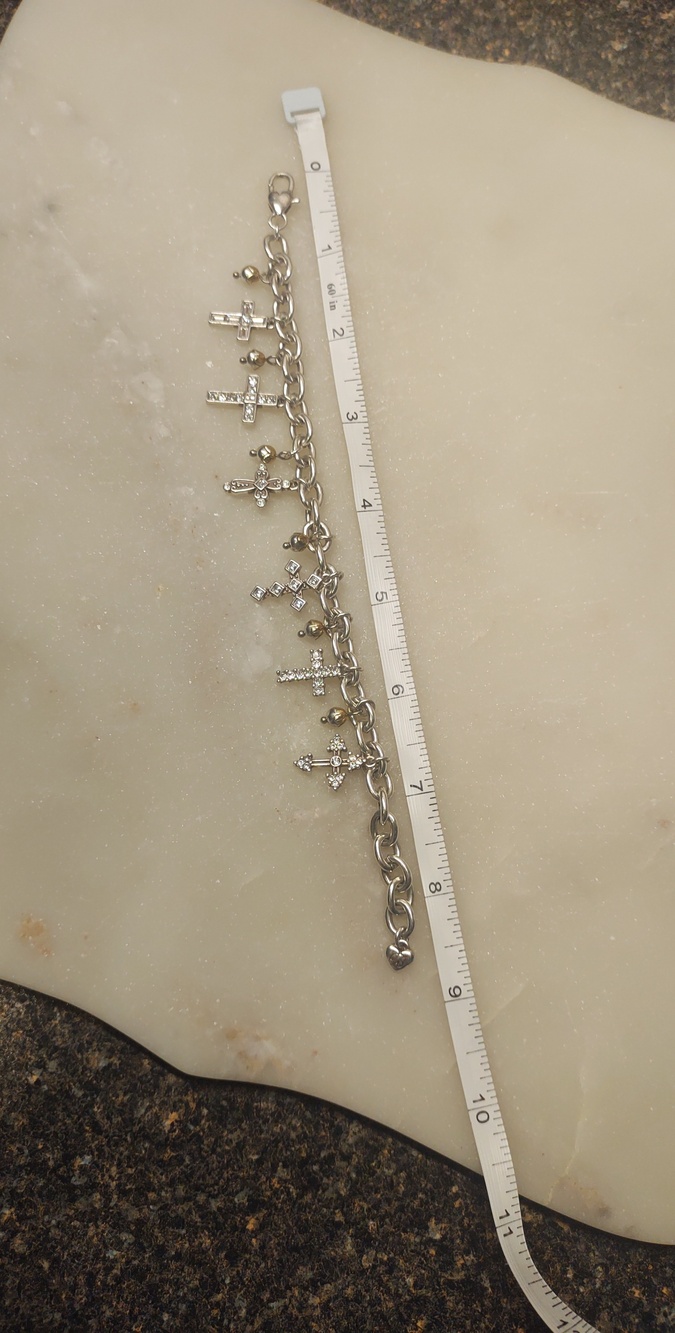 FLASH SALE!🔥 Brighton Sacramento Cross Charm Bracelet Silver Retired - READ! - Picture 8 of 14
